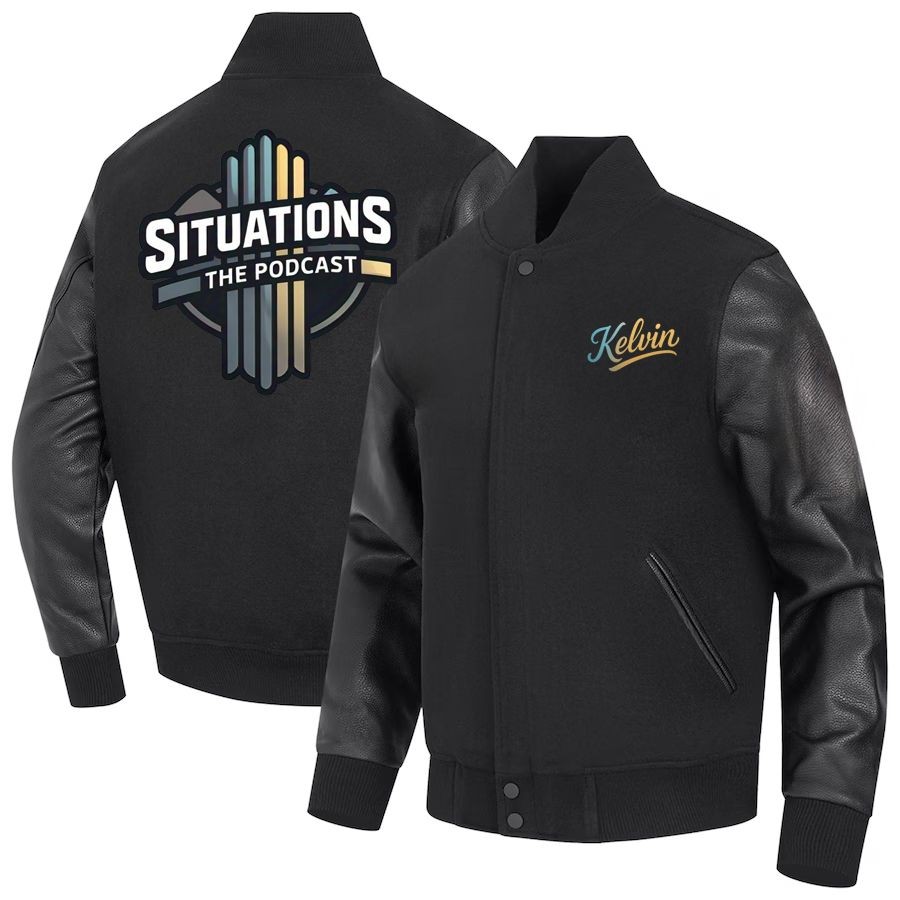 Embroidered Leather Varsity Jackets 